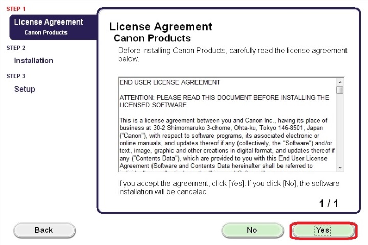 ow to connect my canon pixma printer to wifi : license agreement