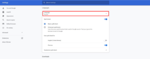Change your default language in Chrome