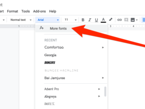 Custom fonts in Google Docs