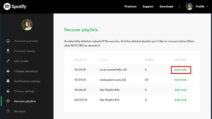 Deleted Spotify Playlists Back