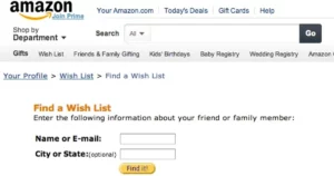Easiest Way To Find An Amazon Wish List By Name