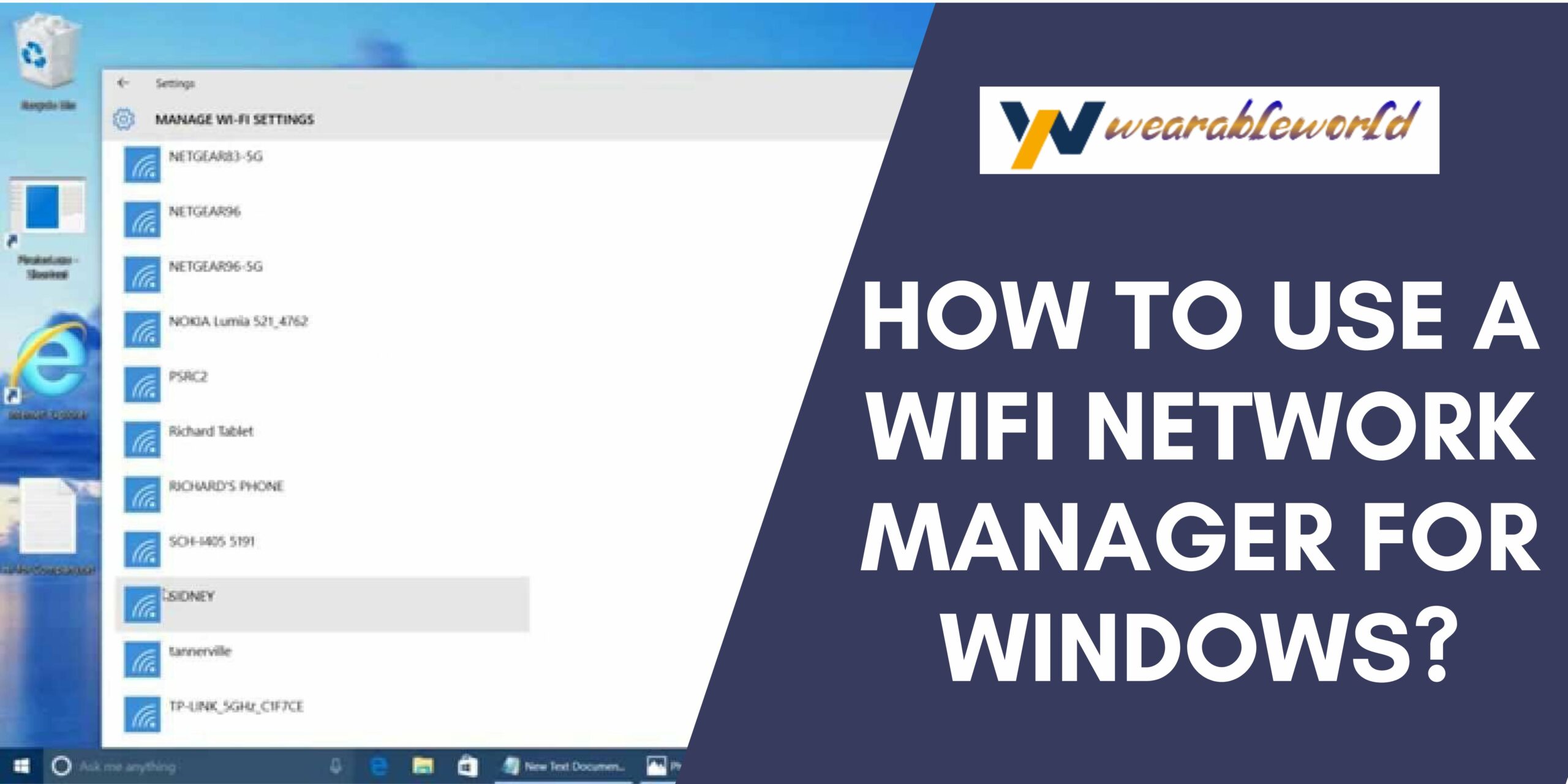 Use a WiFi Network Manager for Windows