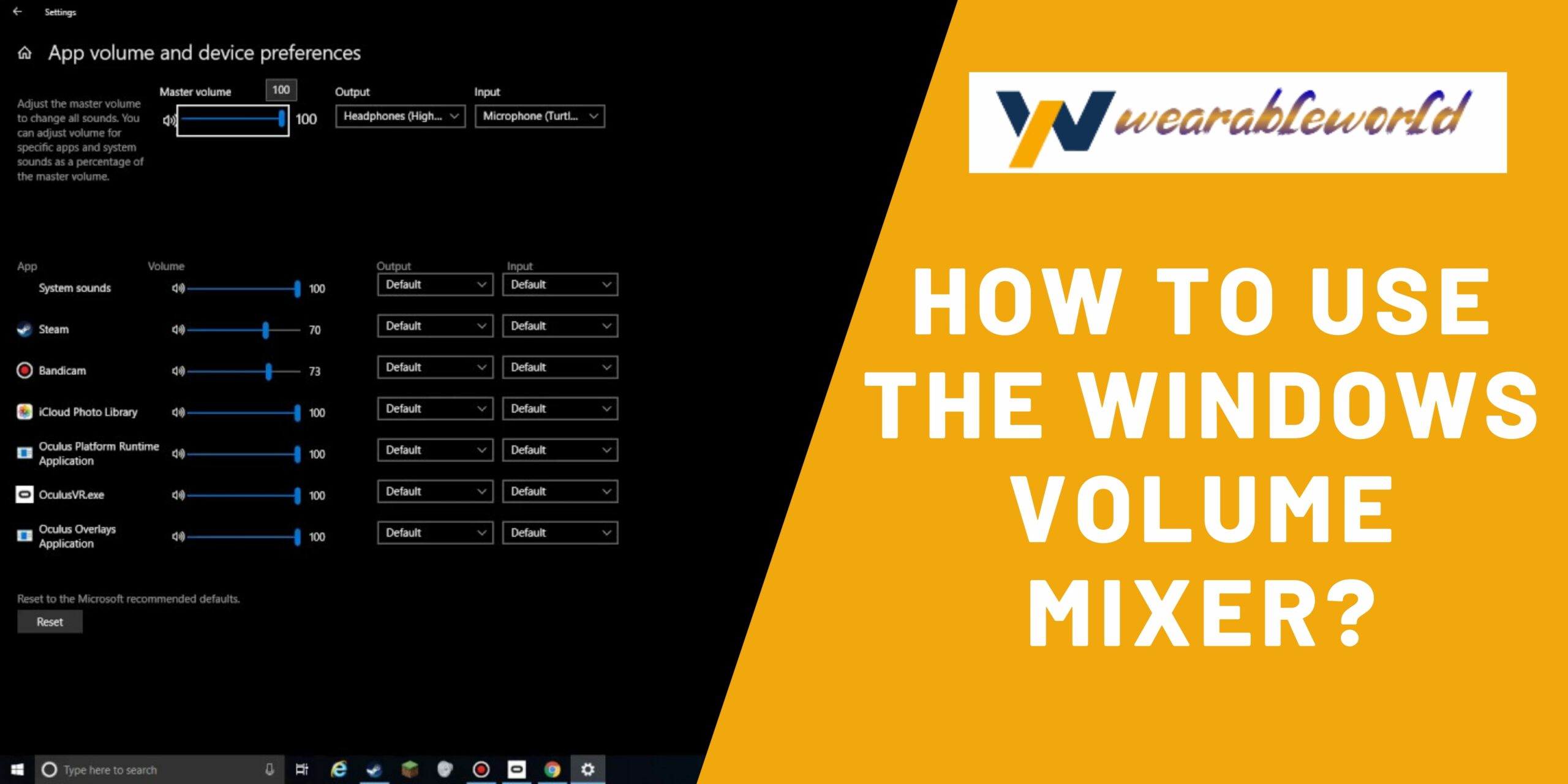 Use the Windows Volume Mixer