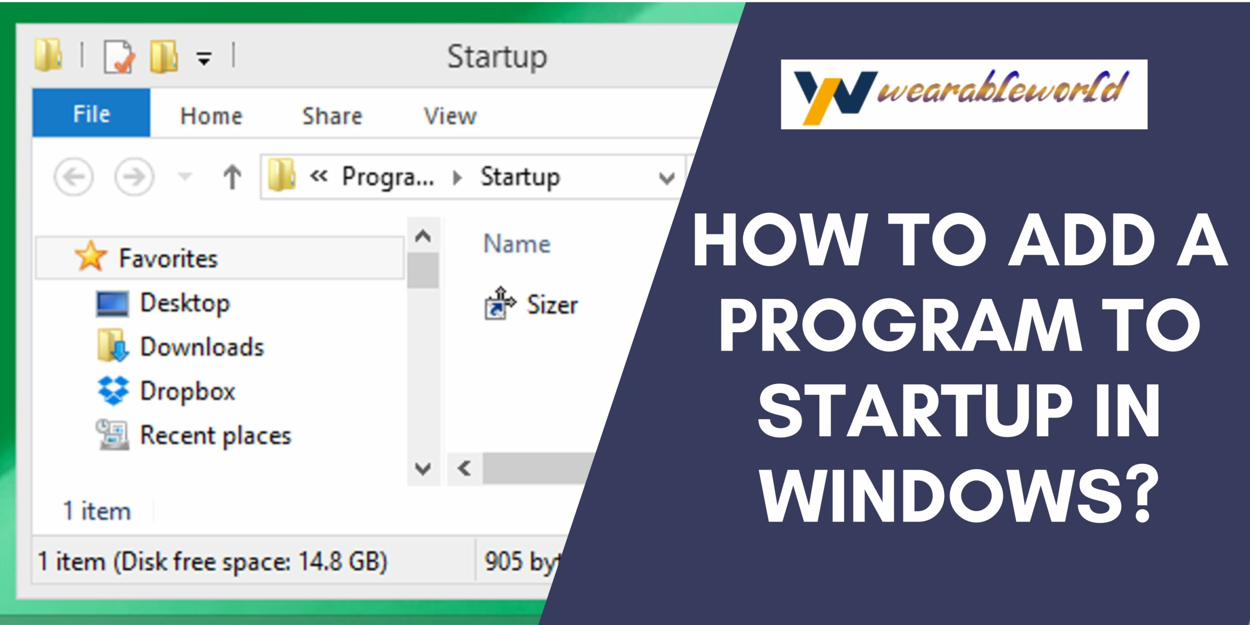 Add a program to startup in Windows