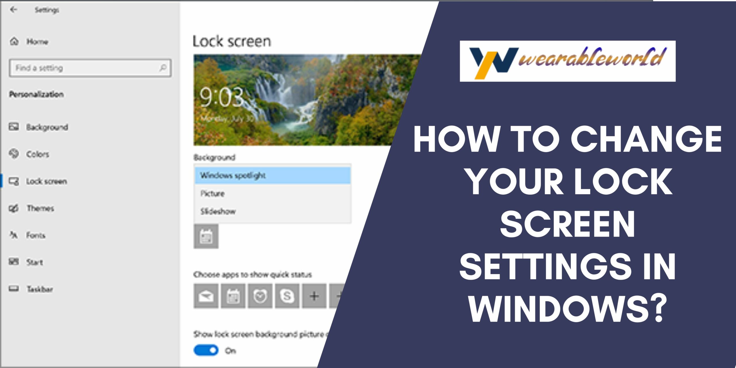 Change your lock screen settings in Windows