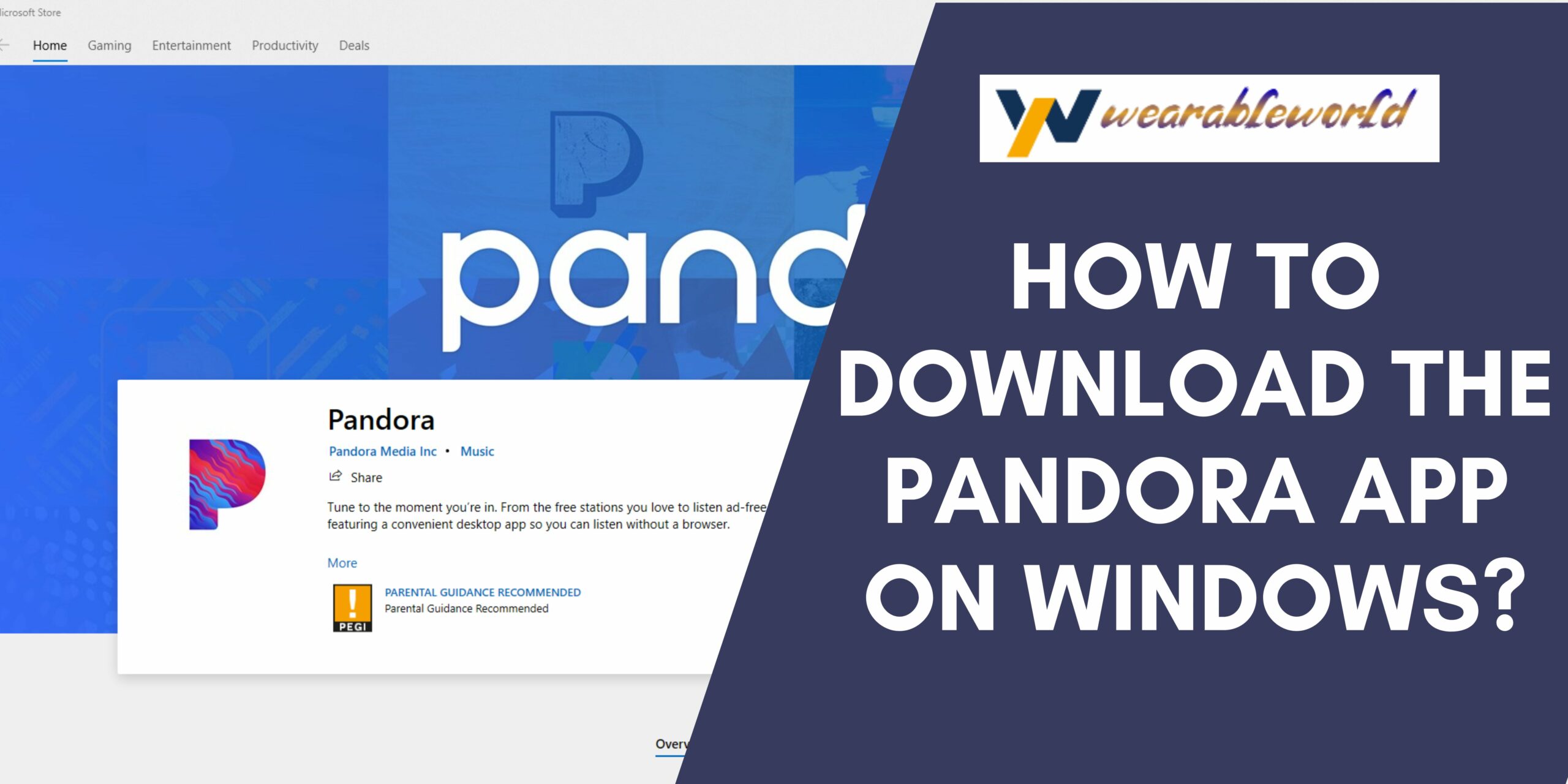 Download the Pandora app on Windows