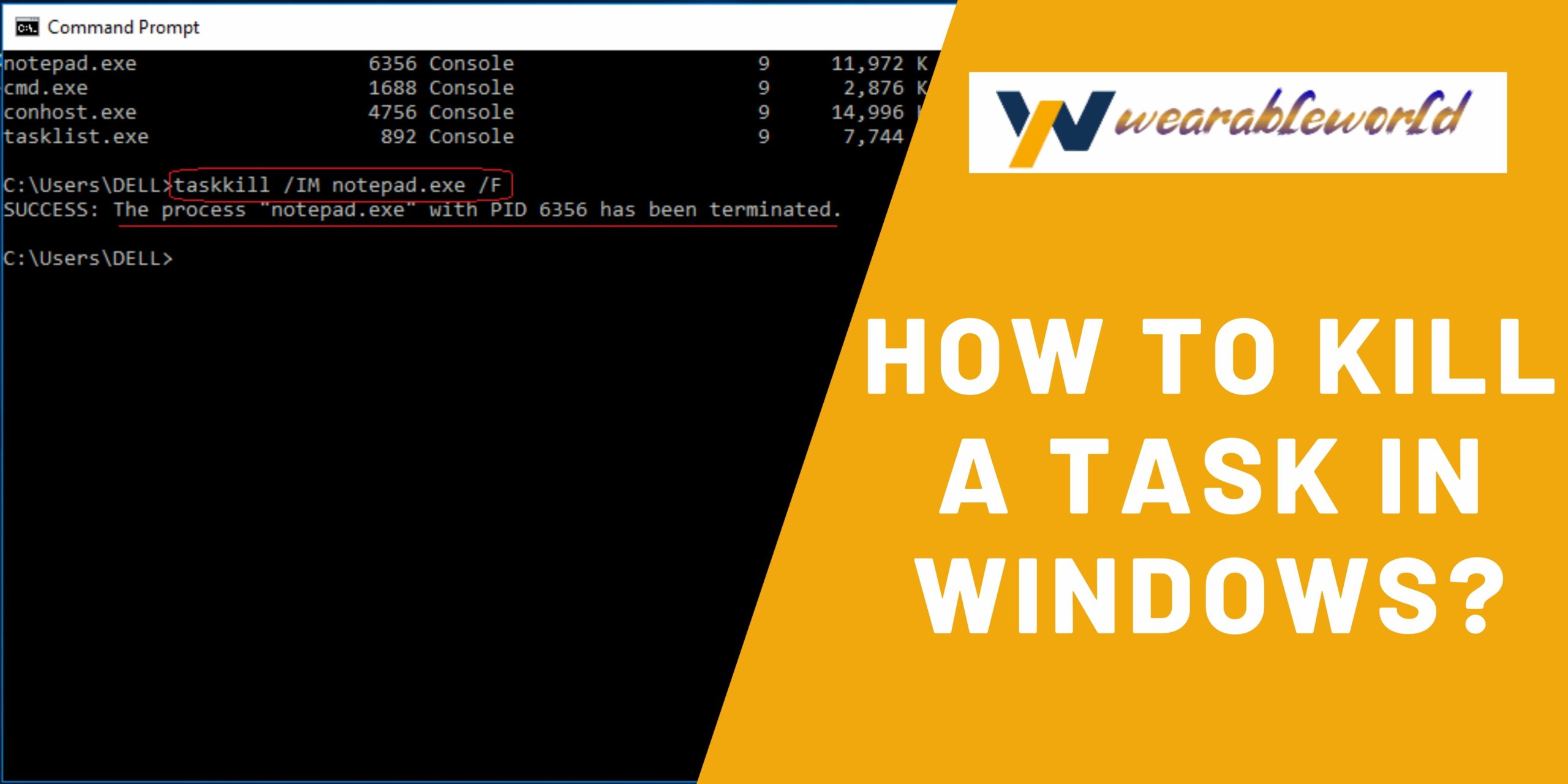 How to kill a task in Windows