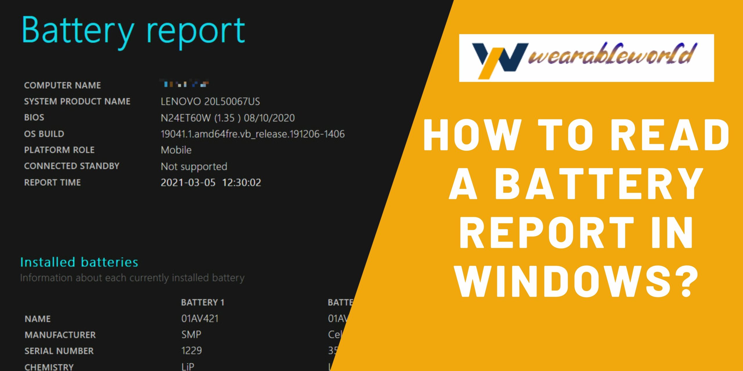 Read a battery report on Windows