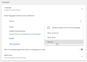 How to remove a language from Chrome