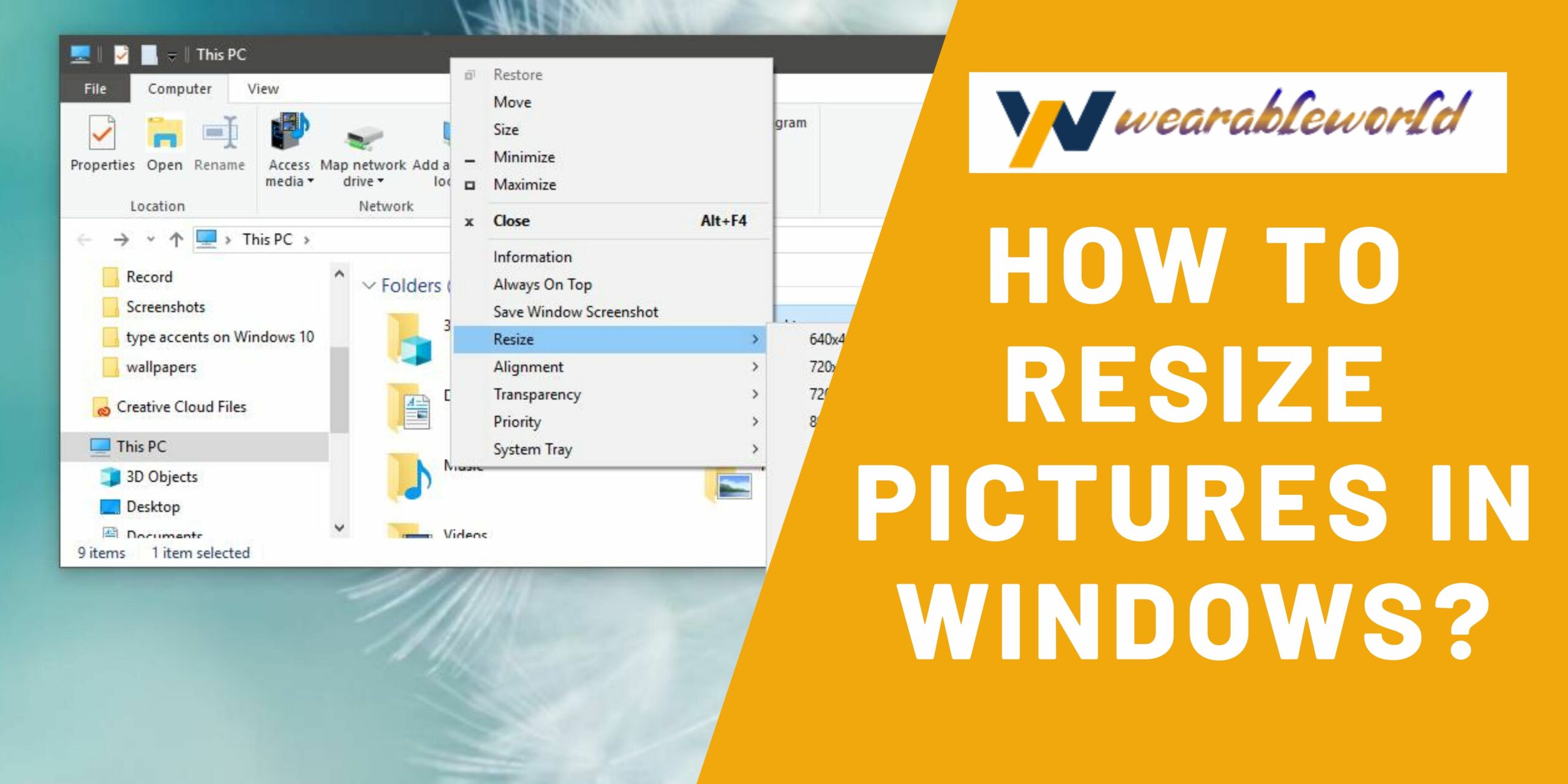 Resize pictures in Windows