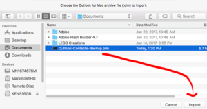 Importing an Email Group into Outlook for Mac