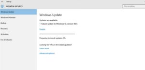 Prepare for the Windows anniversary update