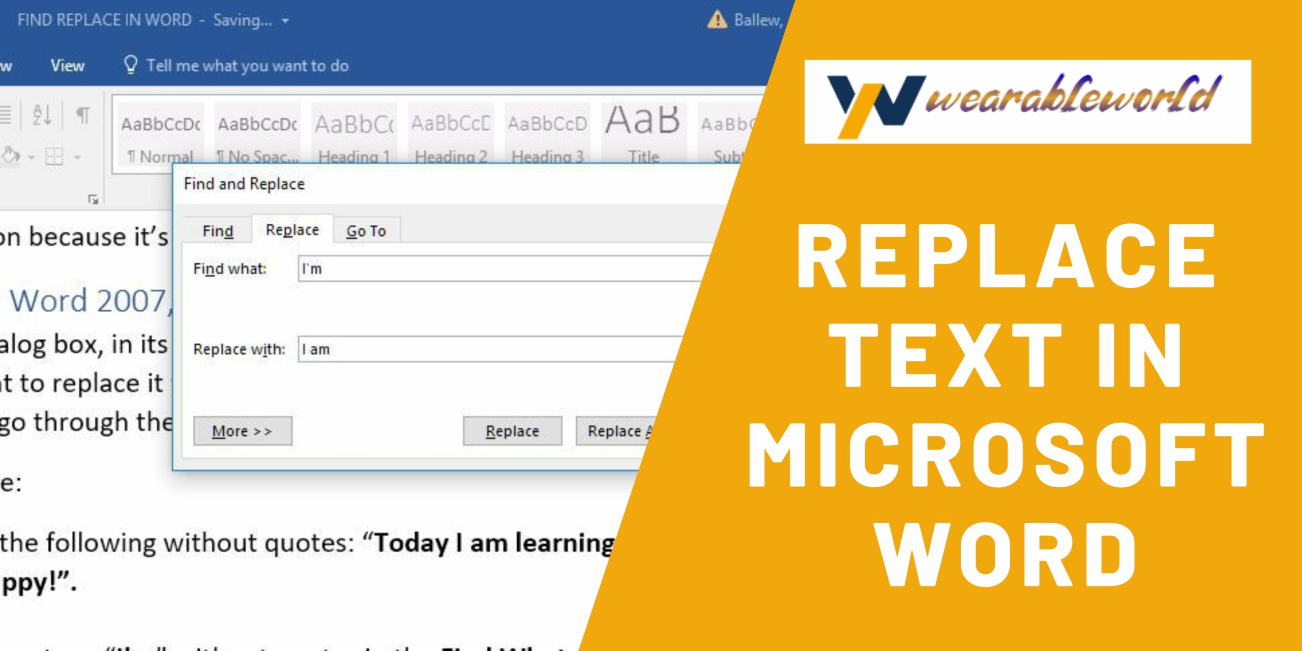 Replace Text in Microsoft Word