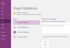 Share OneNote Notebook