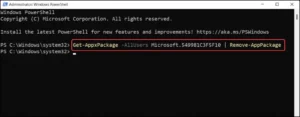 Uninstall Cortana Using PowerShell