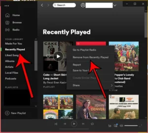 Delete items from your Spotify listening history